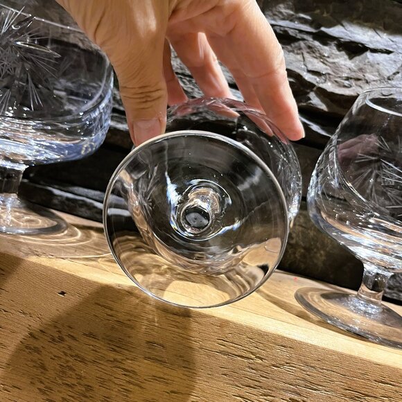ELEGANT CRYSTAL Water or Brandy Snifter Glasses 3 plus 1 set Pinwheel - Picture 6 of 11